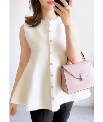 페플럼 니트 베스트 / &. NOSTALGIA 화이트