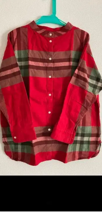 BEAMS BOY 빅 타탄 하이넥 셔츠