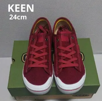 새상품 9350엔 KEEN 킨 스니커즈 빨간색 24cm 펠트