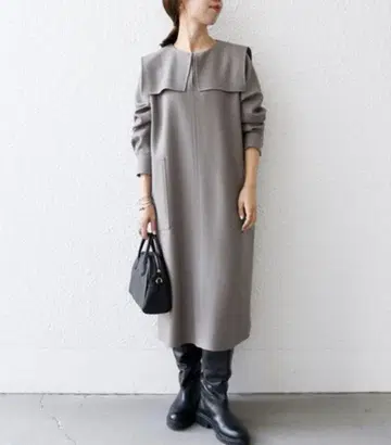 SHIPS any 울리쉬 플란넬 세일러 칼라 원피스