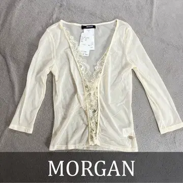 [ MORGAN ] 시어 프릴 블라우스 사이즈 38