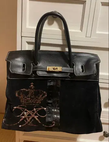 ADWJ 스팽글 장식 블랙 토트백