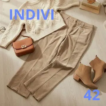 INDIVI 코듀로이 팬츠 캐주얼 돌려입기 발군 사이즈 42
