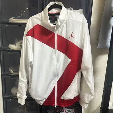 Jordan 나일론 자켓 화이트/레드 L