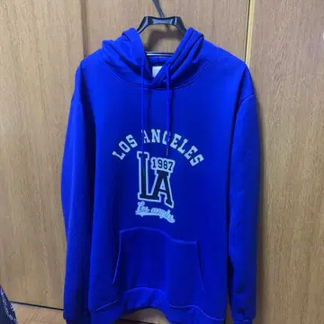 [미사용 새상품] 후드 부착 후드티 LA 다저스 컬러 속기모 L