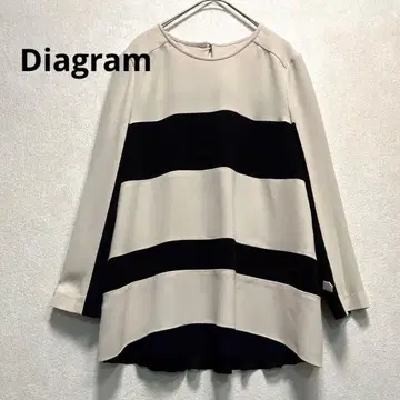 그레이스 콘티넨탈 빅 보더 블라우스 베이지 블랙