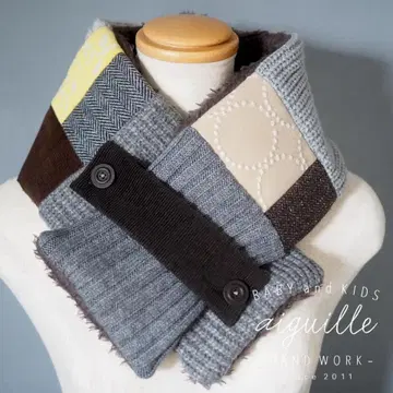 미나 페르호넨 원단 사용 패치 머플러 성인용