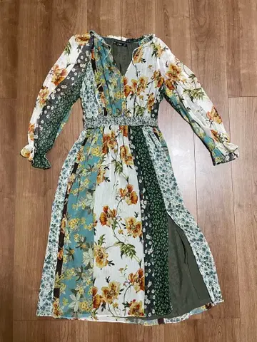 꽃무늬 롱 원피스 긴팔