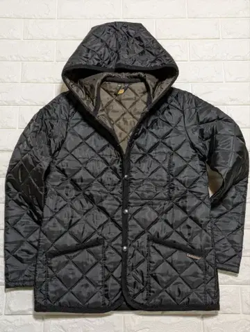 라벤햄 LAVENHAM 블랙 퀼팅 후드 부착 자켓