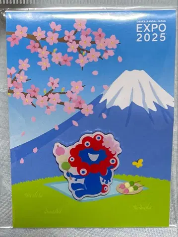 먀쿠먀쿠 삼색 경단 후지산 벚꽃 핀 배지