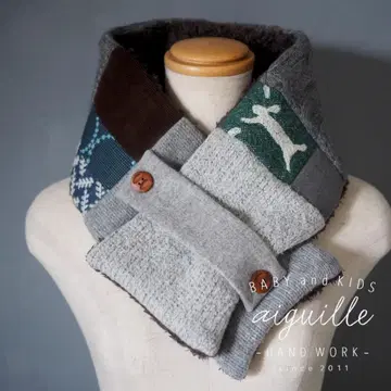 미나 페르호넨 원단 사용 패치 머플러 성인용