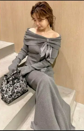 [ FRAY I.D ] 오프숄더 리본 원피스 미사용 새상품