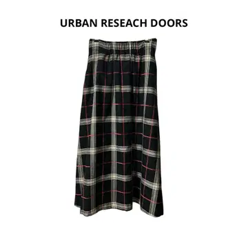 URBAN RESEARCH DOORS 체크 롱 플레어 스커트