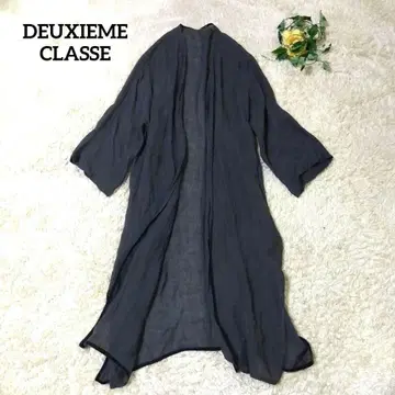 DEUXIEME CLASSE 린넨 거즈 가운 가디건 롱 그레이