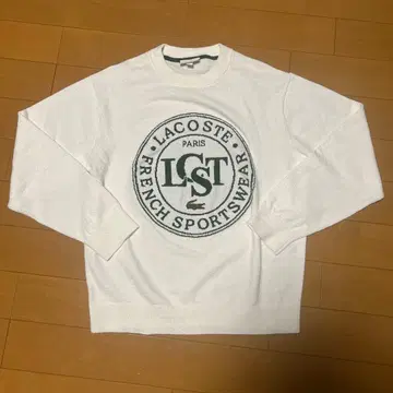 라코스테 자카드 그래픽 니트 스웨터 남성용 S 화이트