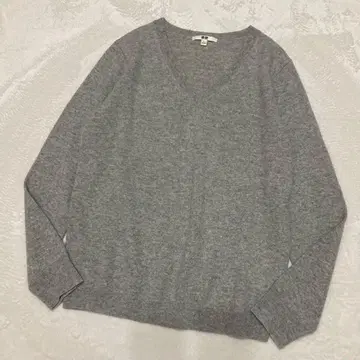 [ 새상품급 ] UNIQLO 캐시미어 V넥 스웨터 그레이 L