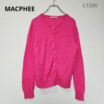 맥피 가디건 긴팔 핑크 S 린넨 100% 성숙 캐주얼 깔끔한