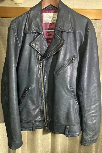 AVIREX 아비렉스 가죽 더블 라이더 자켓 XL