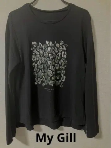 My Gill 마이지루 긴팔 풀오버 블랙 레오파드 무늬