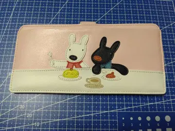 캐릭터 자수 장지갑 핑크