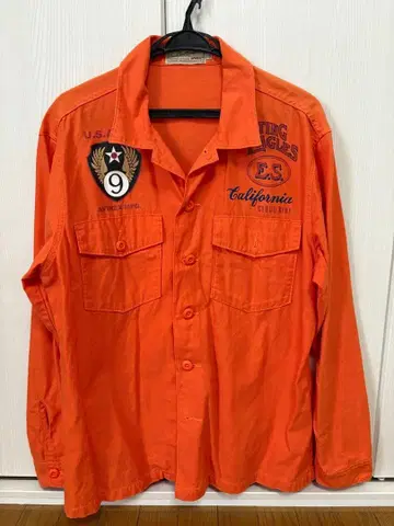 AVIREX 오렌지 긴팔 셔츠 XL
