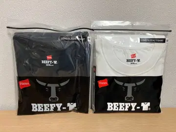 [헤인즈] 미사용 새상품 비피 무지 롱T 남녀 공용 화이트 블랙 2개 M