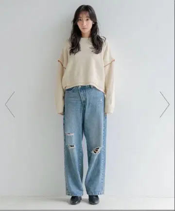 [택 포함 새상품] LOWRYS FARM 2WAY 스티치 풀오버 아이보리