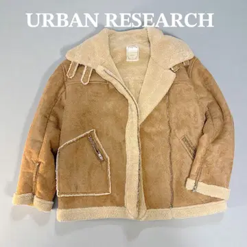 [새상품급] URBAN RESEARCH 페이크 무스탕 코트 숏 카멜