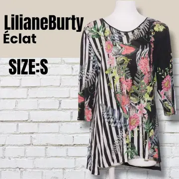 새상품급 릴리안 뷰티 에클라 꽃무늬 티셔츠 일본제 7부 소매