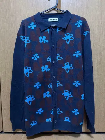 TTT MSW 꽃무늬 가디건 브라운 블루