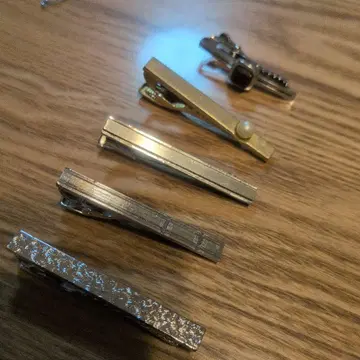 넥타이핀 5개 세트 실버 골드