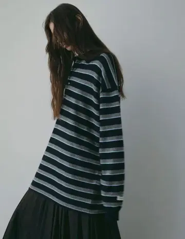 새상품 etretokyo 멀티 보더 니트 폴로