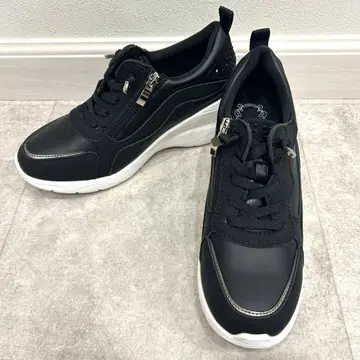 메탈 루즈 Metal Rouge 통굽 스니커즈 블랙 사이드 지퍼 23