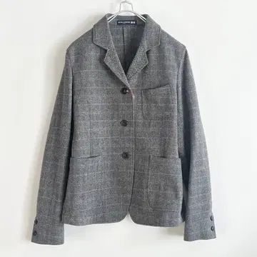 미사용 유니클로 이네스 트위드 커버올 그레이 M