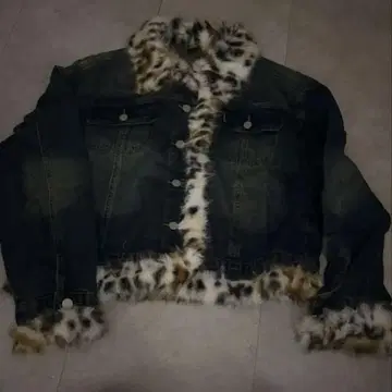 archive 표범 무늬 퍼 데님 자켓 y2k 그런지 opium