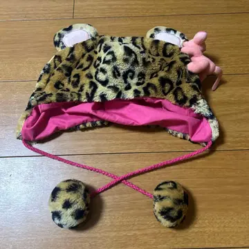 핑크 팬서 레오파드 무늬 모자 프리 사이즈