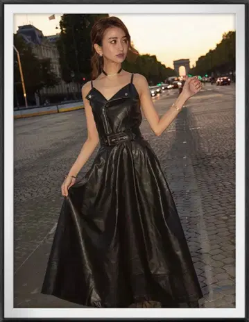 새상품 Emiria Wiz 에밀리아 위즈 가죽 롱 원피스 M 사이즈