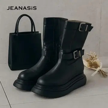 JEANASIS 택 없음 시착만 한 상품 플러피 밑창 벨트 부츠 L