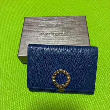 불가리 명함지갑 파랑 가죽
