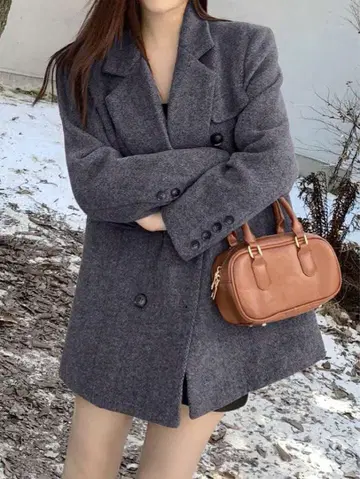 [ 새상품 ] 테일러드 자켓 블랙 그레이 XL 사이즈 오버 사이즈