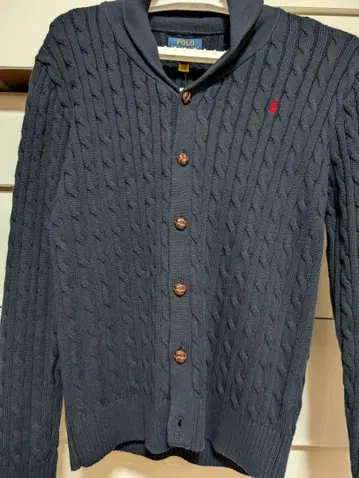 랄프 로렌 케이블 니트 가디건