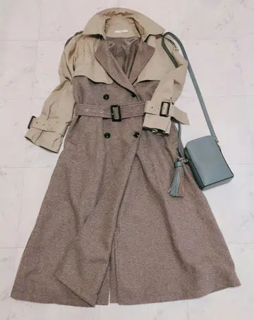 새상품급 Ungrid 트렌치 x 울 이소재 절개 코트 롱 S