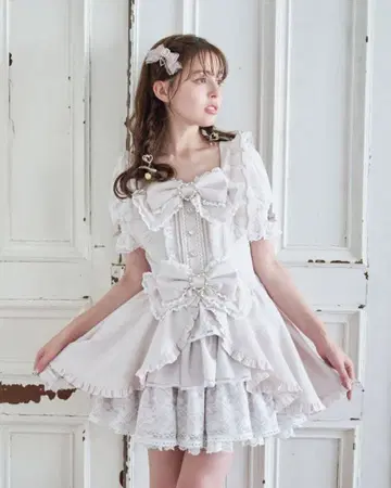 LIZLISA 프론트 카슈쿨 BIG 리본 셋업 핑크