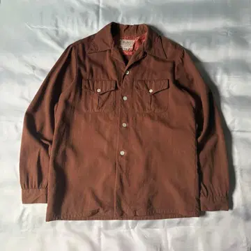 50s 빈티지 말보로 울 개버딘 셔츠 브라운