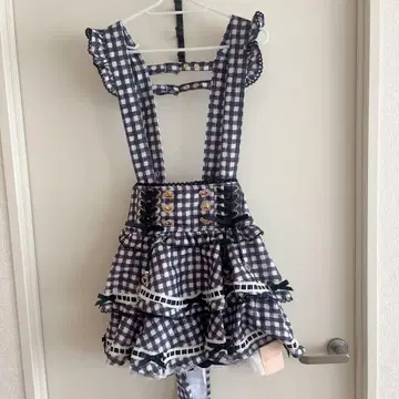 Liz Lisa 사다리 리본 체크 티어드 치마바지