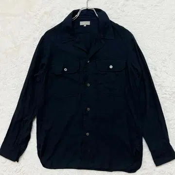 마가렛호웰 더블 포켓 오픈 카라 셔츠 코튼 울