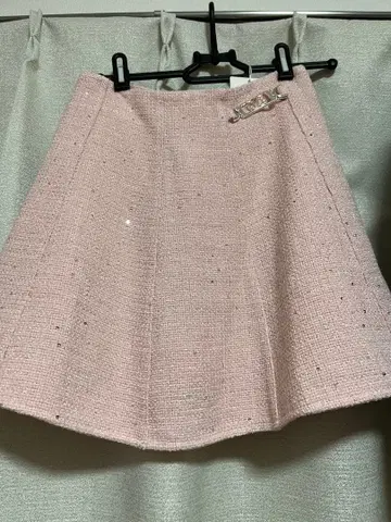LUMIGNON 핑크 트위드 미니 스커트