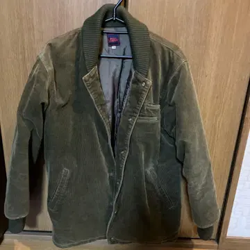 올리브 그린 코듀로이 밀리터리 자켓