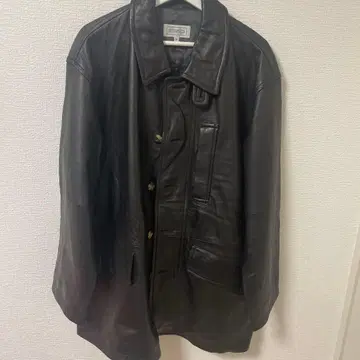 INTERMEZZO 블랙 가죽 코트 M