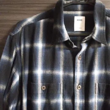 RHC 론 헤르만 네이비 체크 플란넬 셔츠